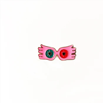 Moda Email Pin Drăguț Roz Desene Animate Ochelari De Soare Broșe Pentru Femei Și Copii Bijuterii Frumoase Insigne Cadou