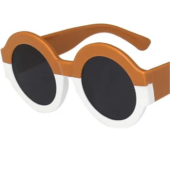 Moda ochelari de Soare Mozaic de Culoare Ochelari de Soare Cadru Rotund Adumbral Anti-UV Ochelari Personaity Ochelari Ornamenta A++