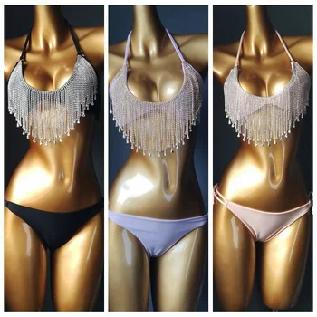 Moda Sexy Ștreangul De Cristal Nou Bandaj Elegante, Frumoase, Bikini Set De Diamant Stras Costume De Baie Biquini Femei Costum De Baie