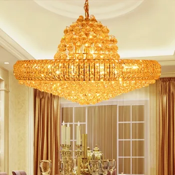 Modern de Aur K9 Cristal Candelabru Mare Rotund de Aur, Candelabre de Cristal corp de Iluminat Acasă Hotel Club Cristal Lumina AC90V-260V