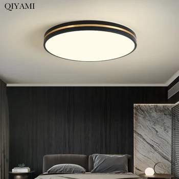 Modern, Simplu, Negru, Aur LED Lumini Plafon Pentru Camera de zi Studiu Dormitor Bucătărie Pătrat Rotund Lămpi de Design, Decor Acasă de Iluminat