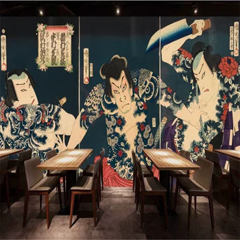 Moderne pictate manual Stil Japonez Sumo Tema Restaurant Murale, imagini de Fundal Industriale decor de Fundal de hârtie de Perete papel de parede