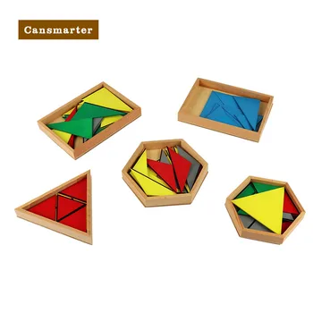 Montessori Copilul Jucărie Constructiv Triunghiuri Cu 5 Cutii Devreme Educația Copiilor Preșcolari De Formare Jucării Pentru Copii
