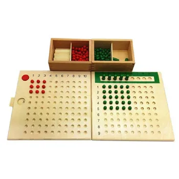 Montessori din Lemn Predarea Matematicii de Jucării pentru Copii de Multiplicare Diviziune Matematica Jucărie Margele Bord Rosu Verde Consiliului de Jucării pentru Copii