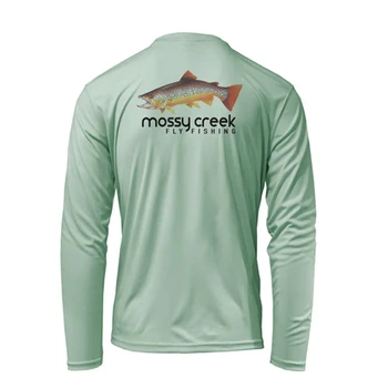 mossycreekflyfishing Îmbrăcăminte Mens Crewneck Cămașă de Imprimare HOODY Camisa De Pescuit de Pescuit Maneca Lunga Protectie Uv Shirt SOLARVENT