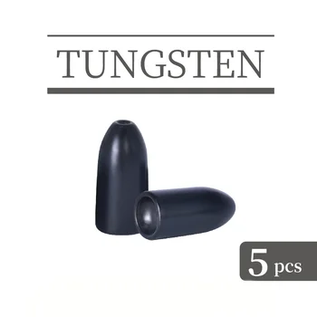 MUUNN Tungsten Worm Greutate,5PCS Tungsten Sinker,1/16-1 OZ Glonț Bas de Pescuit Nada Accesoriu ,Negru Mat