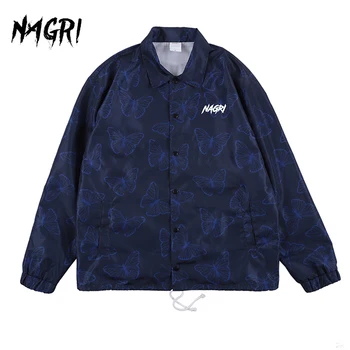 NAGRI Bărbați Streetwear Fluture Jachete pardesiu de Toamna Harajuku Hip Hop Hanorac Casual Vintage Cargo Bomber Jacket