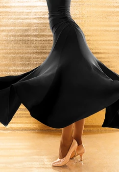 Negru Moderne Costume De Dans Flamenco Fuste Sala De Fuste Latin, Salsa, Vals, Dans Sportiv Rochie Dans Purta Fusta