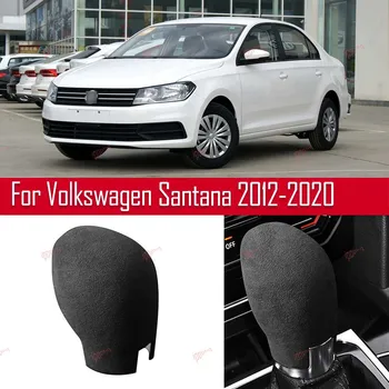 Negru Schimbator de Viteze Buton Cadru Autocolant Capacul Interior Cap Tapiterie de piele de Căprioară Pentru VolksWagen VW Santana 2012-2020