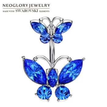 Neoglory Austria Stras & Cehă Stras Bijuterii Clasic Fluture De Design Buric & Bell Butonul Inel Pentru Petrecere Drăguț