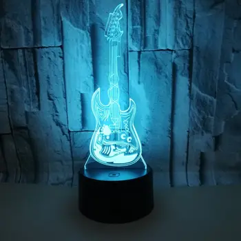New Sosire Muzica Misto Chitara Bass 3D LED Lampă Lumina de Noapte pentru Muzicieni Masa Acasă Decorare Ziua de nastere Cadou de Craciun Cadou