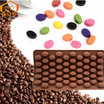 New Sosire Silicon 55 Cavitatea Mini Boabe De Cafea, Ciocolată, Zahăr\Jeleu\Candy\Biscuiți Bomboane Mucegai Tort De Decorare Fierbinte De Vânzare