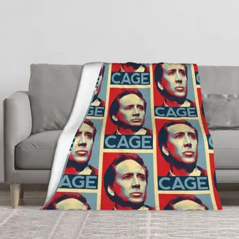 Nicolas Cage Pătură Meme Amuzant Imprimare Drăguț Personaliza Arunca Pătură Caldă Iarna Pentru Pat Pături
