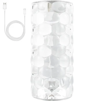 Noi Cristal Lampă de Masă Diamant Lampă de Masă cu Formă de Lacrimă USB Acrilica Cristal Lampă de Noptieră, cu 3 Culoare Lumina Lampa LED