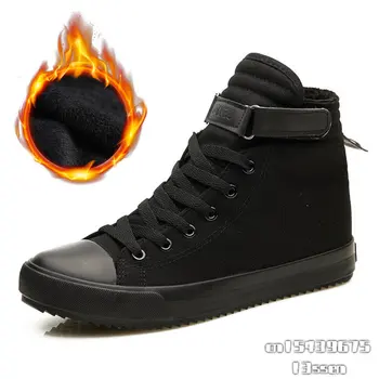 Noi de Iarnă 2022 Pantofi pentru Bărbați Ghete de Iarna High top Adidași Blană Cald Panza Pantofi Casual Barbati Cizme Glezna Negru Alb Încălțăminte A1628
