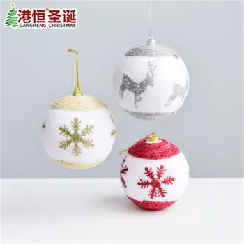 NOI High-end Bile de Crăciun Pomul de Craciun Ornament Pandantiv 7.5 cm Flocking Fulg de nea Elan Imprimate Bile