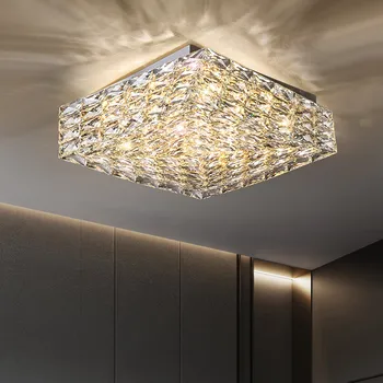 Noi moderne plafon candelabru pentru dormitor creative design camera de cristal lampă de lux square led lustră cristal