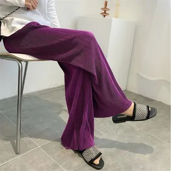 Noi Primavara Toamna Femei Pantaloni Solid Largi Picior Pantaloni Street Wear Retro De Înaltă Calitate, La Modă Pantaloni - 