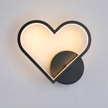 Nordic a Condus Wandlamp Lumini de Perete pentru Baie Decor Aluminiu Noptieră cu Lampă de Perete în formă de Inimă de Sus în Jos Lumina pentru Casa Living