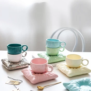 Nordic Ceramice Colorate Lapte Cana De Ceai Birou Cupe Drinkware Creative Inghetata Macaron Perna Sac Ceașcă De Cafea Seturi De Căni