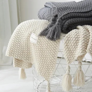 Nordic ciucure tricotate mingea pătură pătură de lână birou, aer condiționat pauza de masa șal acoperi pătură de canapea de agrement pătură