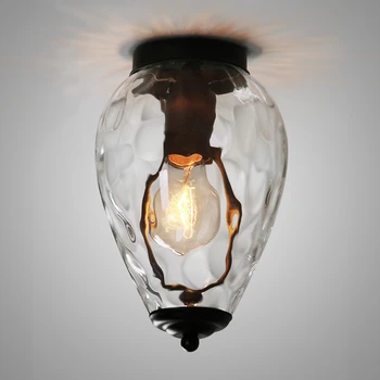 Nordic Retro LED Lampă de Plafon Pentru Camera de zi Restaurant Decorative gradina Interioară Coridor Contractate de Sticlă Iluminat corp de Iluminat