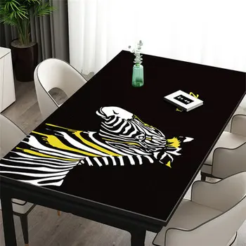 Nordic Zebra Model Abstract de Piele Elegant, Masă Bucătărie Simplă Masă de Restaurant Mat fata de Masa din PVC Tabelul Mat