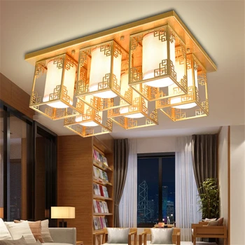 Nou Chinezesc plafon lampă dreptunghiulară din fier forjat living lampa moderne, creative, sala de mese lampa LED lumini plafon LO8917