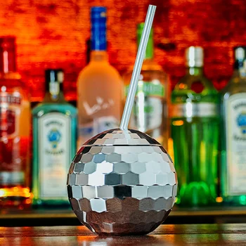 Noua Creatie Disco Flash Minge Ceașcă Cocktail Bar, Club De Noapte Partid Lanterna Paie Pahar De Vin Băut Sirop De Ceai Yerba Mate Sticla