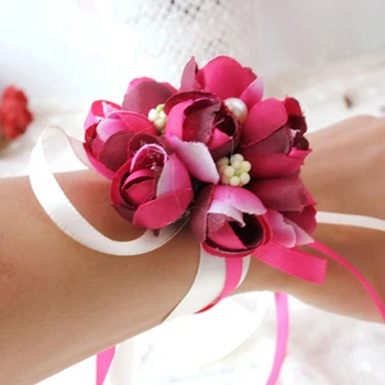 Nunta Consumabile Mână De Flori De Onoare Silk Rose Încheietura Mâinii Flori Artificiale Mireasa Flori Pentru Decor Nunta
