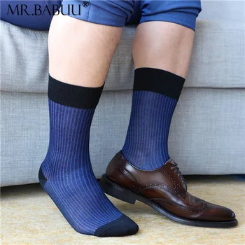 Oamenii de Afaceri Formale Rochie Șosete Mijlocul Tub Elastic Pur Ciorap de Moda cu Dungi din Bumbac Confortabil Șosete pentru bărbați Bărbați