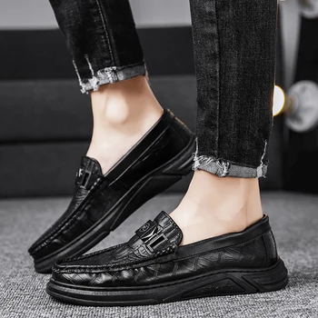 Oamenii Split Din Piele Mocasini Casual Confortabil Moale De Afaceri De Moda Rochie Formale Pantofi De Lumină Mocasini De Conducere Zapatos Hombre