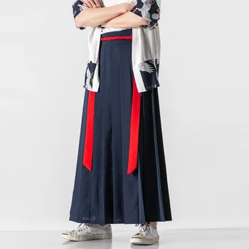 Oamenii Stil Chinezesc Hanfu Tang Costum Vechi Cavaler Largi Picior Pantaloni Kung Fu, Tai Chi Ceai Zen Fundul Liber Drept Fusta Pantaloni