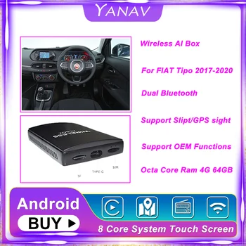 Octa Core Carplay Wireless Ai Cutie Dual Bluetooth Android Pentru FIAT Tipo 2017-2020 Auto Radio Auto Multimedia Player Smart Box HDMI