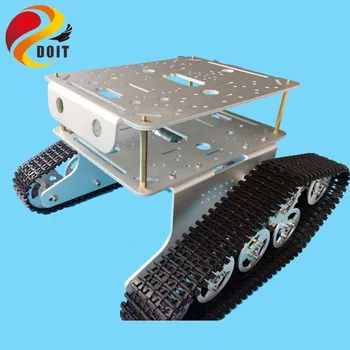 Original DOIT Double Decker Robot Tank Șasiu Auto T300 de la DIY pe Șenile Șenile Model Robotic Experiment Funcționale Realizarea