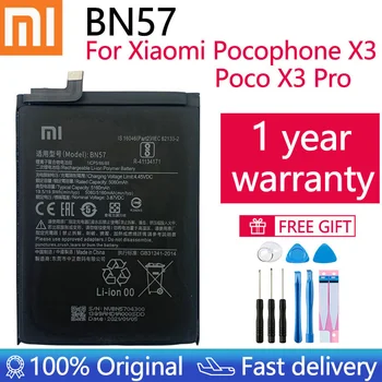 Original Xiao mi BN57 5160mAh Bateria Telefonului Pentru Xiaomi Pocophone X3 Poco X3 Pro Înlocuirea Bateriilor Bateria + Instrumente
