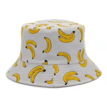 Panama Fructe de Imprimare Găleată Pălării Hip Hop Pescar Pălărie Bărbați Femei în aer liber de Vară Casual Bumbac Bob chapeau Vizorul Unisex Găleată cu Capac