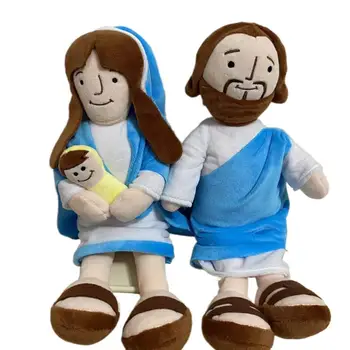 Papusa de plus Isus/Fecioara Maria Acțiune Figura Vii Expresia Feței Confortabil Soft-touch Pluș Jucarii Cameră Decor