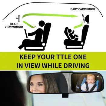 Pat Masina retrovizoare Oglinda Auto Baby Monitor 360 ° Rotație Spate cu care se Confruntă Scaun Auto Oglindă Clară Incasabilă Copilul Interior Oglinzi