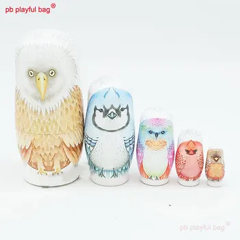 PB Jucaus Sac Cinci povestea Vulturului rus păpuși jucarii din lemn decora cadouri Artizanat animal de desene animate Creative jucării pentru copii HG201