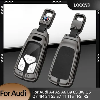 Pentru Audi A4 A5 A6 B9 8S 8W Q5 Q7 4M S4 S5 S7 TT TTS TFSI RS Auto Keyless Protector Coajă de Metal Nou de Mașină din Piele Cheie Acoperi Caz