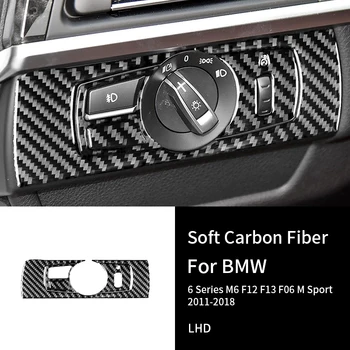 Pentru BMW Seria 6 M6 F12 F13 F06 2011-2018 Real Fibra de Carbon Interioare Faruri Comutator Capac Panou Capitonaj Interior Auto Accesorii