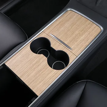 Pentru Tesla Model 3 Model Y 2022 Panou De Control Central Autocolante Cereale Lemn Interior Consola Accesorii Trim 2 Picecs Set Autocolante