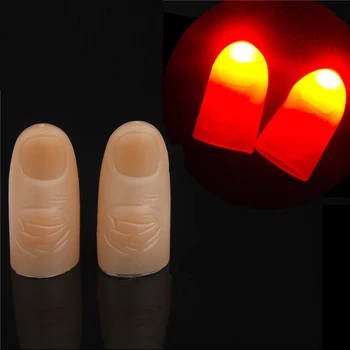 Pereche Amuzant LED Degetul Truc de Magie pentru Copii Stralucire Uimitoare Degetul mare de Lumini de Stradă pentru Magicieni Incepator Cadou de Ziua de nastere