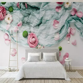Personalizat Murale 3d Tapet tridimensional Material Textil de Fundal Trandafiri Perete