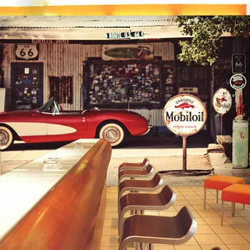 Personalizat tapet de epocă ktv nostalgic cafe Lounge Restaurant-Cafenea tapet mașină de epocă cameră club pachet tapet de fundal