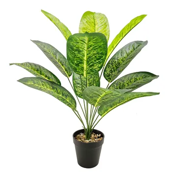 Personalizate 65cm Artificiale Plante Tropicale 22.5 cm Frunze mari Podea Bonsai Pentru biroul de acasă mall Fals Planta Perete Acoperiș Fundal