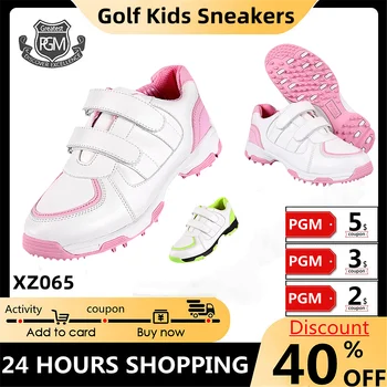 PGM Golf Pantofi pentru Copii în aer liber pentru Copii Pantofi de Sport Non-Alunecare, Impermeabil Respirabil Confortabil Microfibre din Piele de Moda de Golf