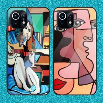 Picasso Arta Abstractă Pictura Telefon Caz Pentru Xiaomi 12 Redmi 9 9M 9A Nota 11 10 T S Pro Capac Sticla
