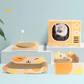Pisica Zgarieturi Bord Gheara TV Canapea Multe Forme de carton Ondulat Pet Scratch Pad de Slefuire a Unghiilor Interactiv Pisica Zgarieturi Bord Jucărie